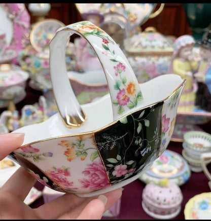 Ceramics Flower Jewelry Storage Box Vase Teapot Flower Basket Jewelry Case Storage Jewelry Organizer Display Home Decor Ornament