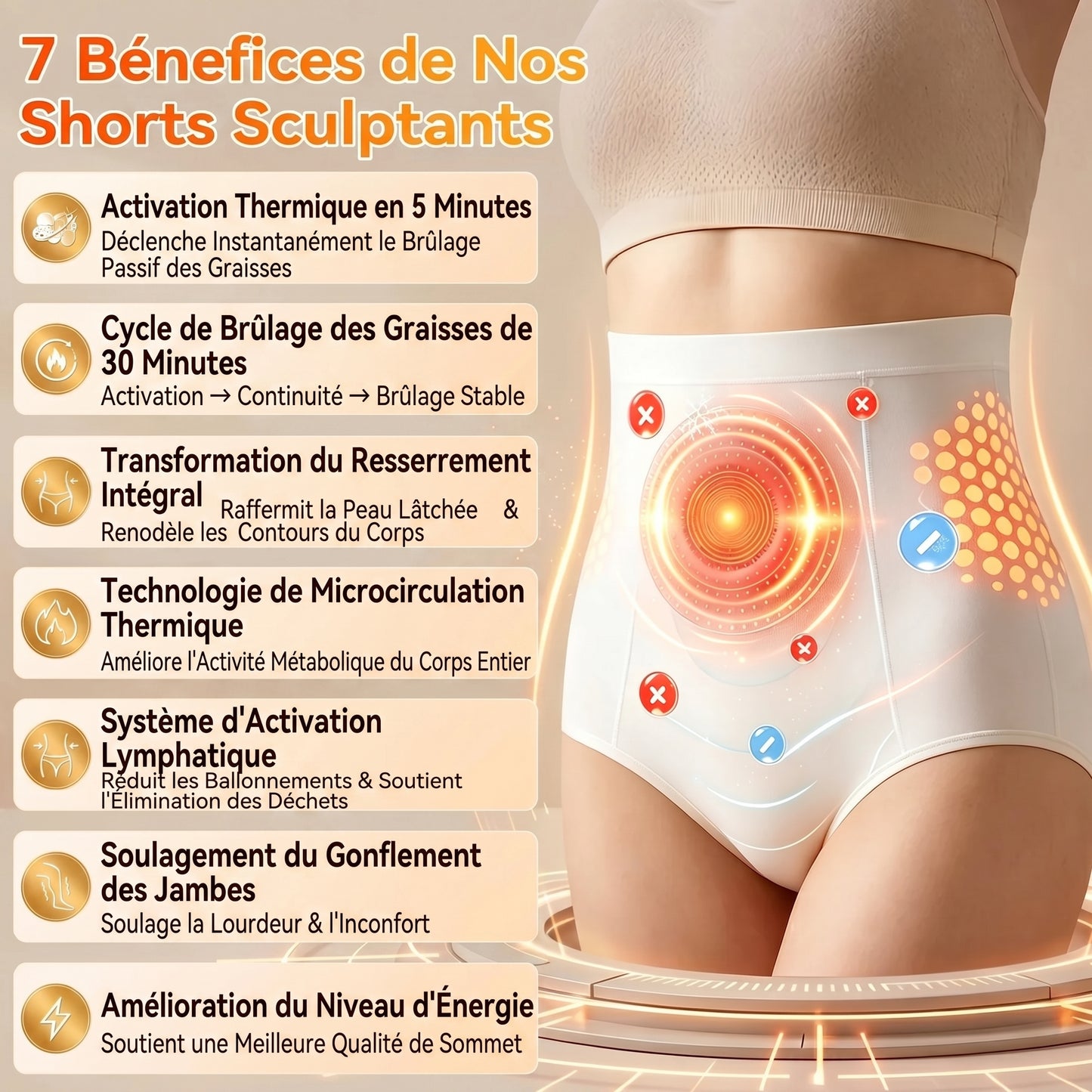 Boutique Officielle de la Marque 💎 𝑪𝑼𝑺𝑰𝑱𝑨𝑺® 2026 Moringa & Berbérine 4-en-1 Micro-Particules Sculptantes & Brûlantes de Graisse Shorts
