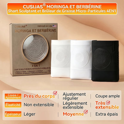 Boutique Officielle de la Marque 💎 𝑪𝑼𝑺𝑰𝑱𝑨𝑺® 2026 Moringa & Berbérine 4-en-1 Micro-Particules Sculptantes & Brûlantes de Graisse Shorts
